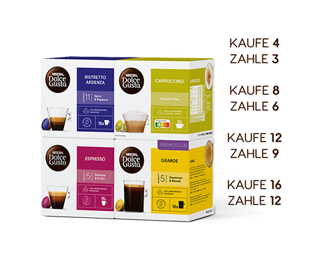 Bis zu 4 Kapselboxen gratis| NESCAFÉ® Dolce Gusto® header image