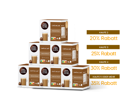 Bis zu 35 % Rabatt auf Vorteilspacks  I NESCAFÉ® Dolce Gusto®  header image