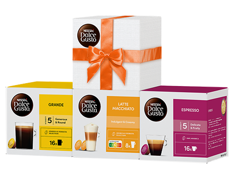 Bis zu 25 % auf alle Kapseln! Mit NESCAFÉ® Dolce Gusto® header image