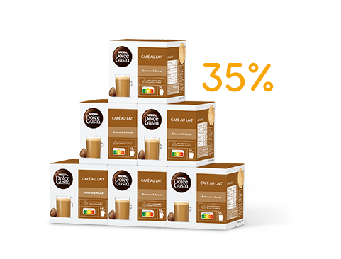 Wir sagen Danke mit einem ganz besonderen Angebot. Vorteilspacks-Deal: 35 % Rabatt | NESCAFÉ® Dolce Gusto® header image