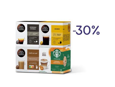 30 % Rabatt auf ausgewählte Kapseln - NESCAFÉ® Dolce Gusto® header image