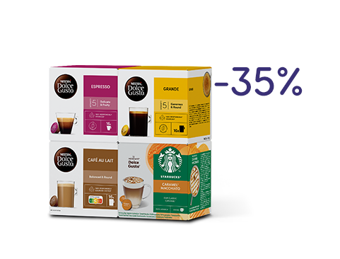 35 % auf alle Kaffeekapseln | NESCAFÉ® Dolce Gusto® header image