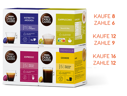 Bis zu 4 Kapselboxen gratis| NESCAFÉ® Dolce Gusto® header image