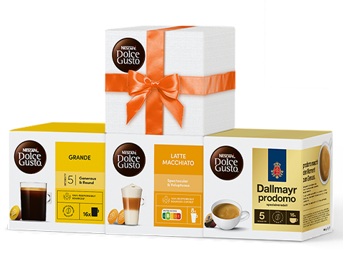 Überraschung: Bis zu 3 Boxen geschenkt* | NESCAFÉ® Dolce Gusto® header image