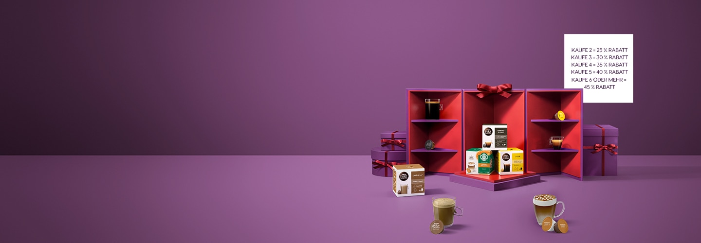 Bis zu 45 % auf alle Kapseln! Mit NESCAFÉ® Dolce Gusto® banner