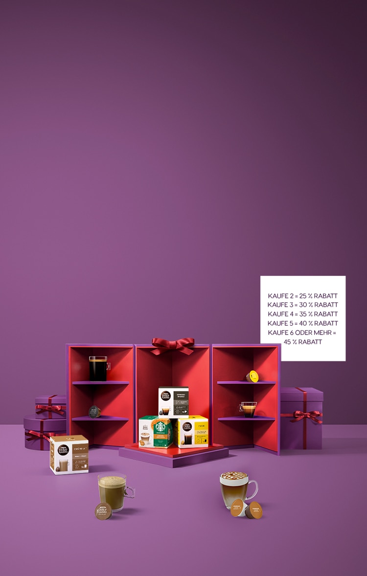 Bis zu 45 % auf alle Kapseln! Mit NESCAFÉ® Dolce Gusto® banner