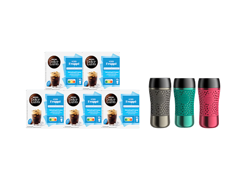 Gratis Travel Mug mit 5 Packungen Iced Frappé Kapseln I NESCAFÉ® Dolce Gusto® header image
