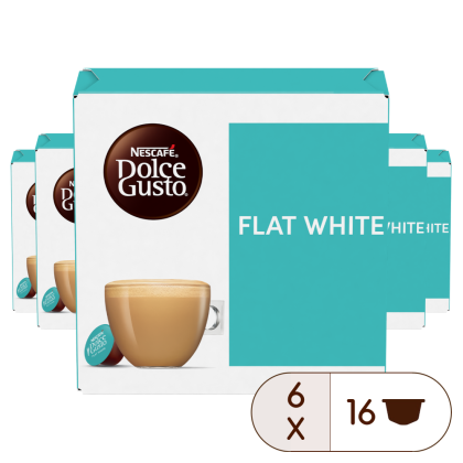 VORTEILSPACK FLAT WHITE – 96 KAPSELN Box - Vorderseite - NESCAFÉ® Dolce Gusto®