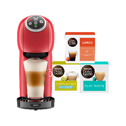 Genio S Plus automatische Kaffeekapselmaschine Rot von Krups® - Vorderseite - NESCAFÉ® Dolce Gusto®