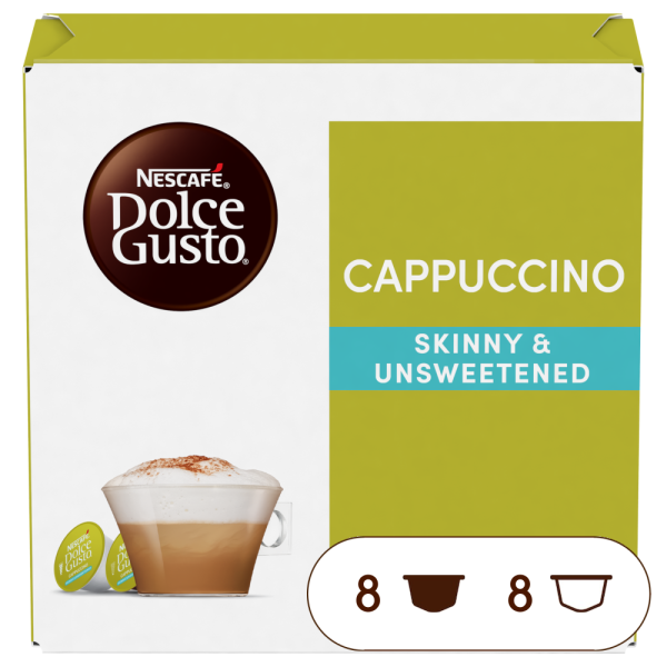 CAPPUCCINO FETTARM & UNGESÜSST Box - Vorderseite - NESCAFÉ® Dolce Gusto®