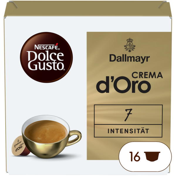 Dallmayr Crema d'Oro Box - Vorderseite - NESCAFÉ® Dolce Gusto®