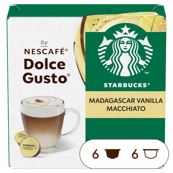 STARBUCKS® MADAGASCAR VANILLA MACCHIATO Box - Vorderseite - NESCAFÉ® Dolce Gusto®