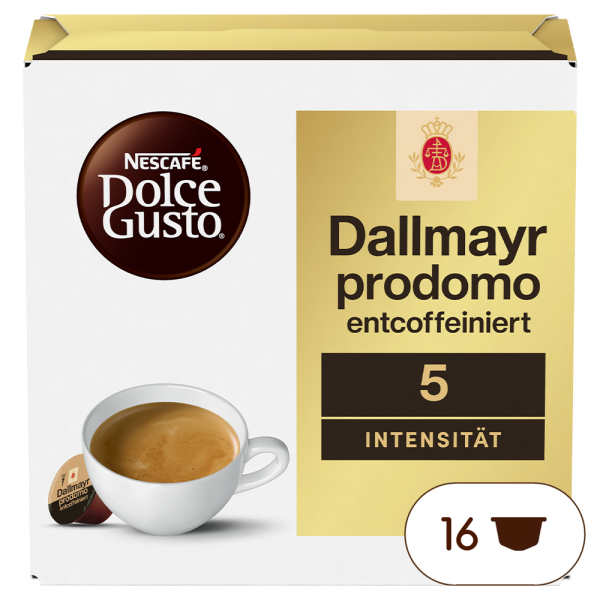 Dallmayr prodomo entcoffeiniert Box - Vorderseite - NESCAFÉ® Dolce Gusto®