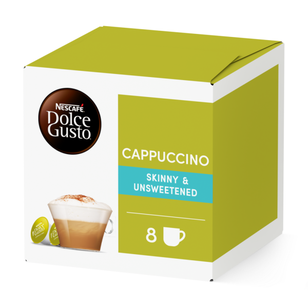 CAPPUCCINO FETTARM & UNGESÜSST Box - Vorderseite - NESCAFÉ® Dolce Gusto®