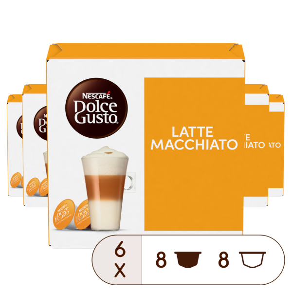 VORTEILSPACK LATTE MACCHIATO – 96 KAPSELN Box - Vorderseite - NESCAFÉ® Dolce Gusto®