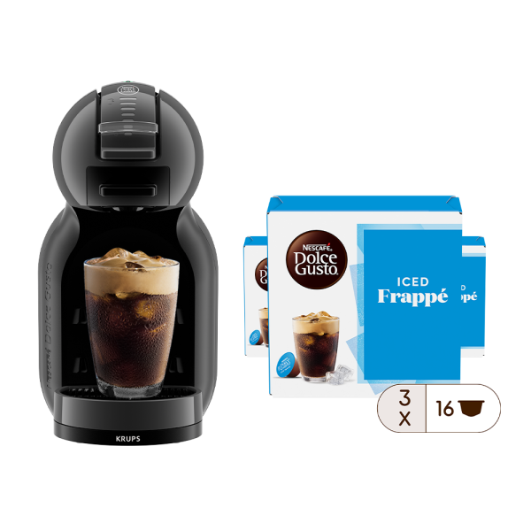 Mini Me automatische Kaffeekapselmaschine Schwarz von Krups® - Vorderseite - NESCAFÉ® Dolce Gusto®
