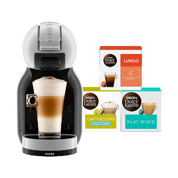 Mini Me automatische Kaffeekapselmaschine Arktisch-Grau von Krups® - Vorderseite - NESCAFÉ® Dolce Gusto®