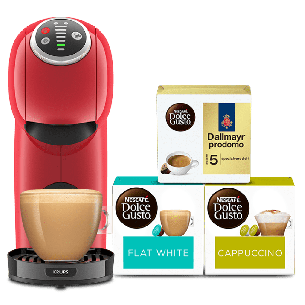Genio S Plus automatische Kaffeekapselmaschine Rot von Krups® - Vorderseite - NESCAFÉ® Dolce Gusto®