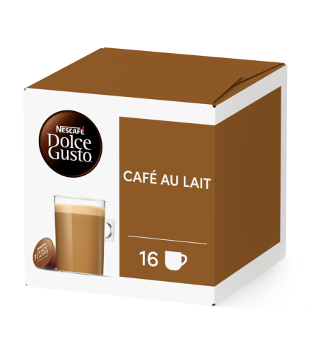 CAF&Eacute; AU LAIT NESCAF&Eacute;&reg; Box - Vorderseite - NESCAF&Eacute;&reg; Dolce Gusto&reg;