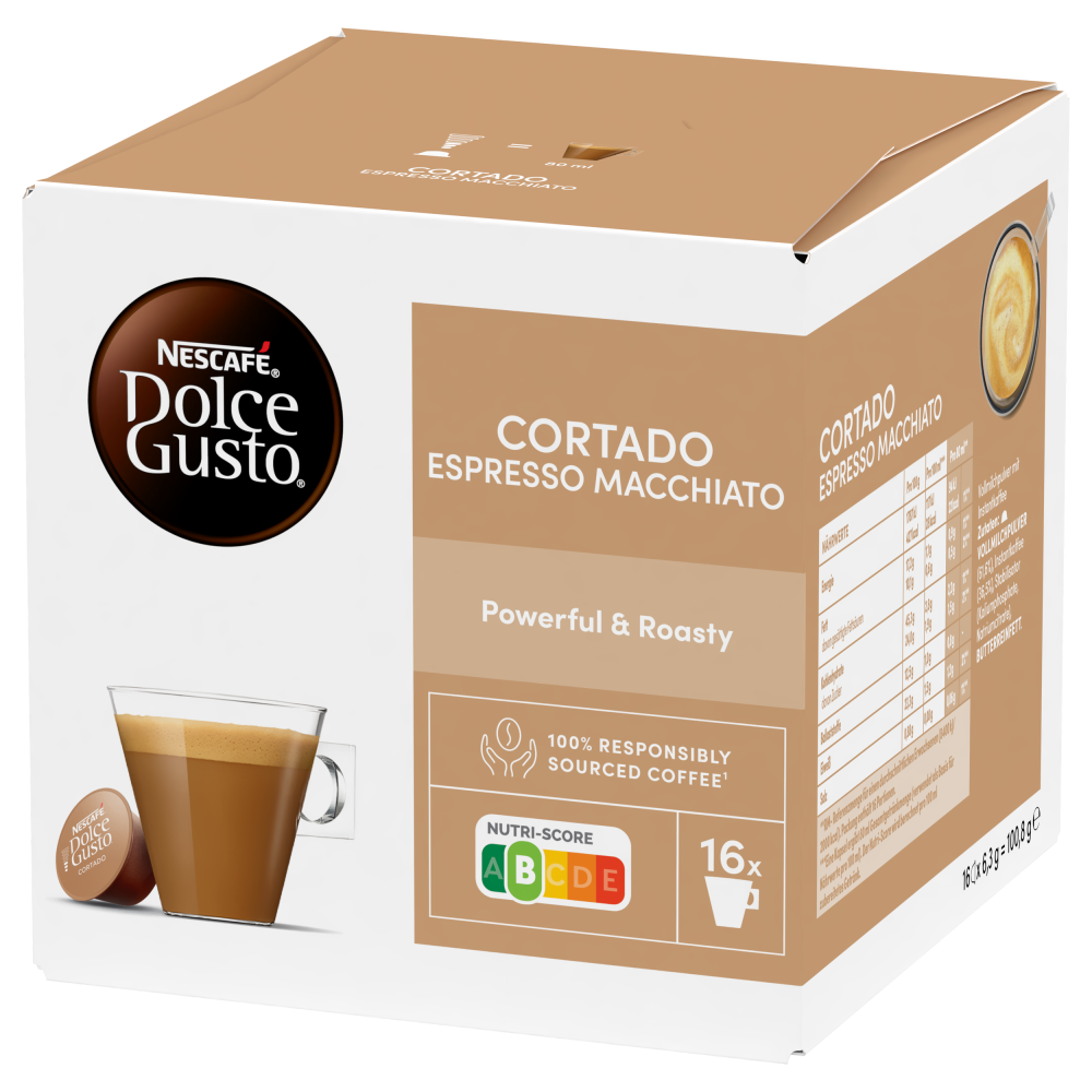DOLCE GUSTO® CORTADO ESPRESSO MACCHIATO Box - NESCAFÉ® Dolce Gusto® DOLCE GUSTO® CORTADO ESPRESSO MACCHIATO Box - NESCAFÉ® Dolce Gusto®