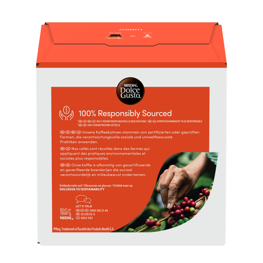 LUNGO Box - Rückseite mit Produktinformationen - NESCAFÉ® Dolce Gusto®