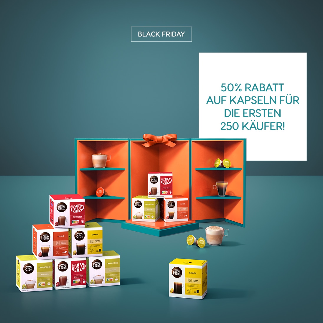 50 % Rabatt auf Kapseln für die ersten 250 Käufer!