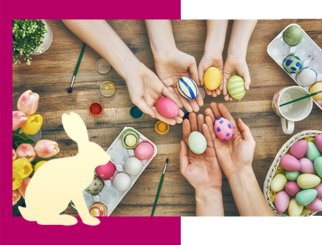 Bunte Ostereier zum Osterbrunch