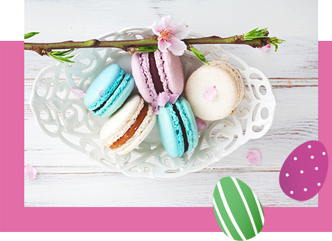 Macarons im Servierschaelchen