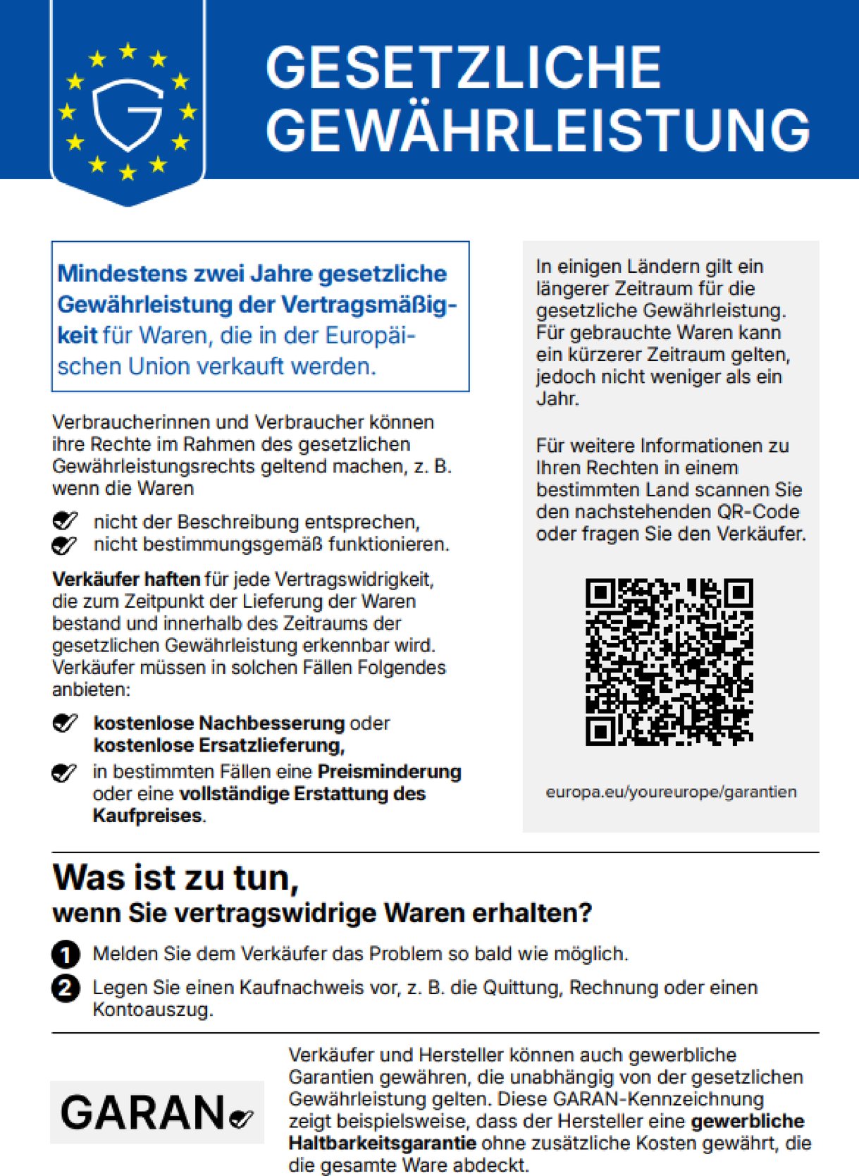 Legal Warranty in Germany